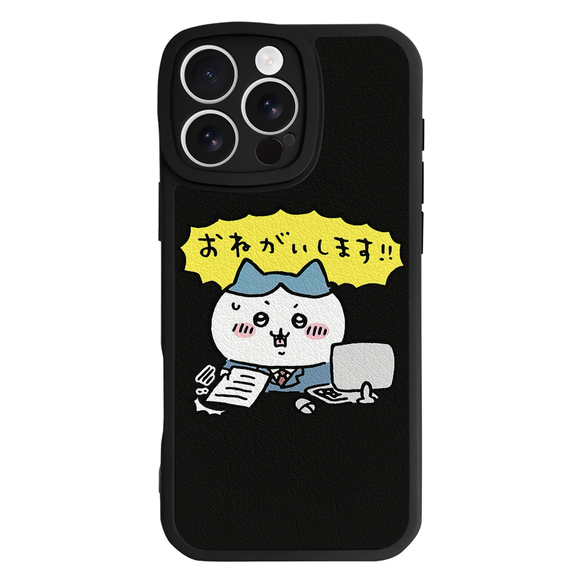（画像用） ちいかわ ハチワレ Chii-kawa hachiware 【iPhone 16シリーズ対応】シリコンスマホケース（レザー調） 材質：シリコン